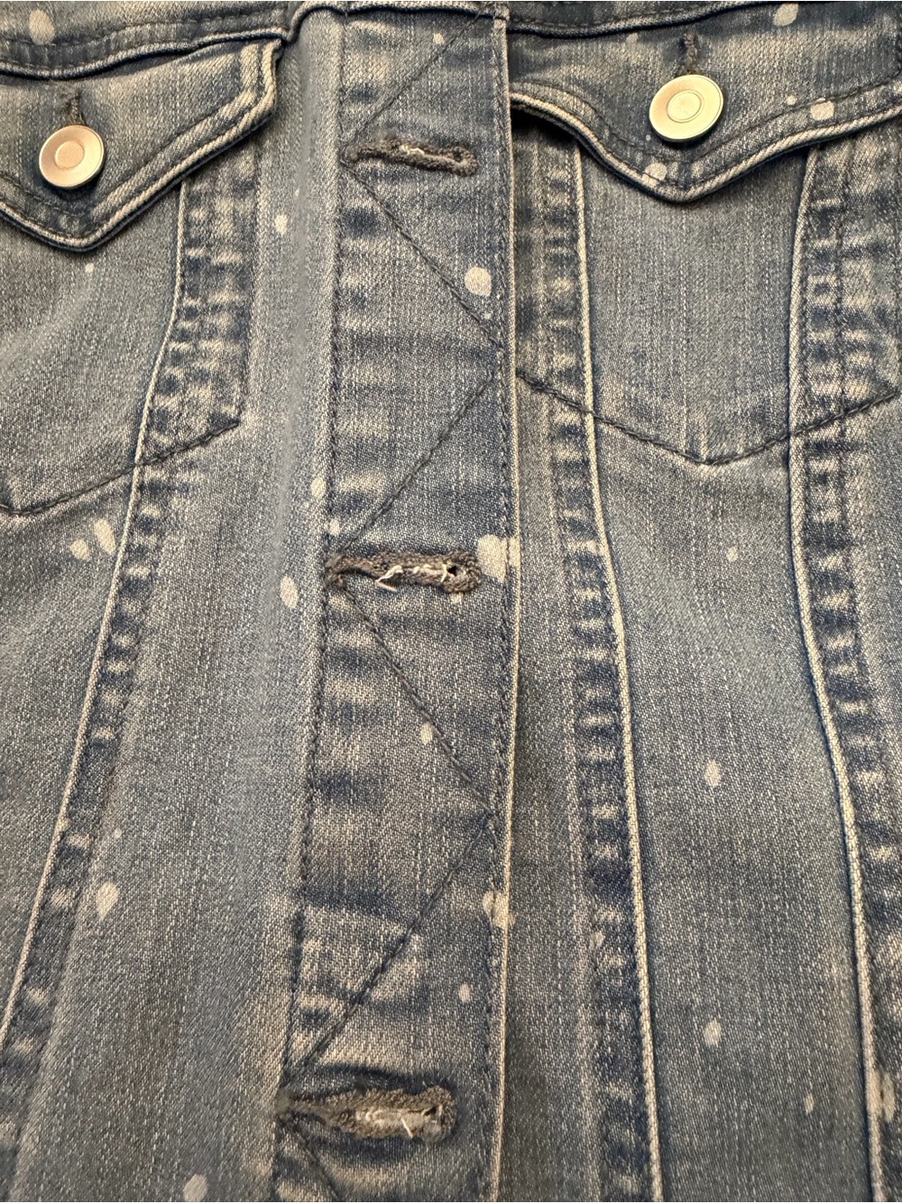 Light Blue Splatter Denim Jacket